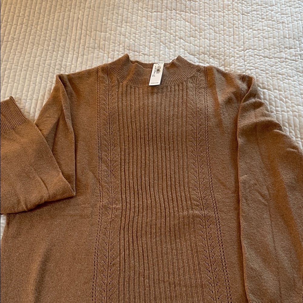 Old Navy Women’s Plus Tan Crewneck Sweater